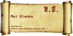 Mai Blanka névjegykártya